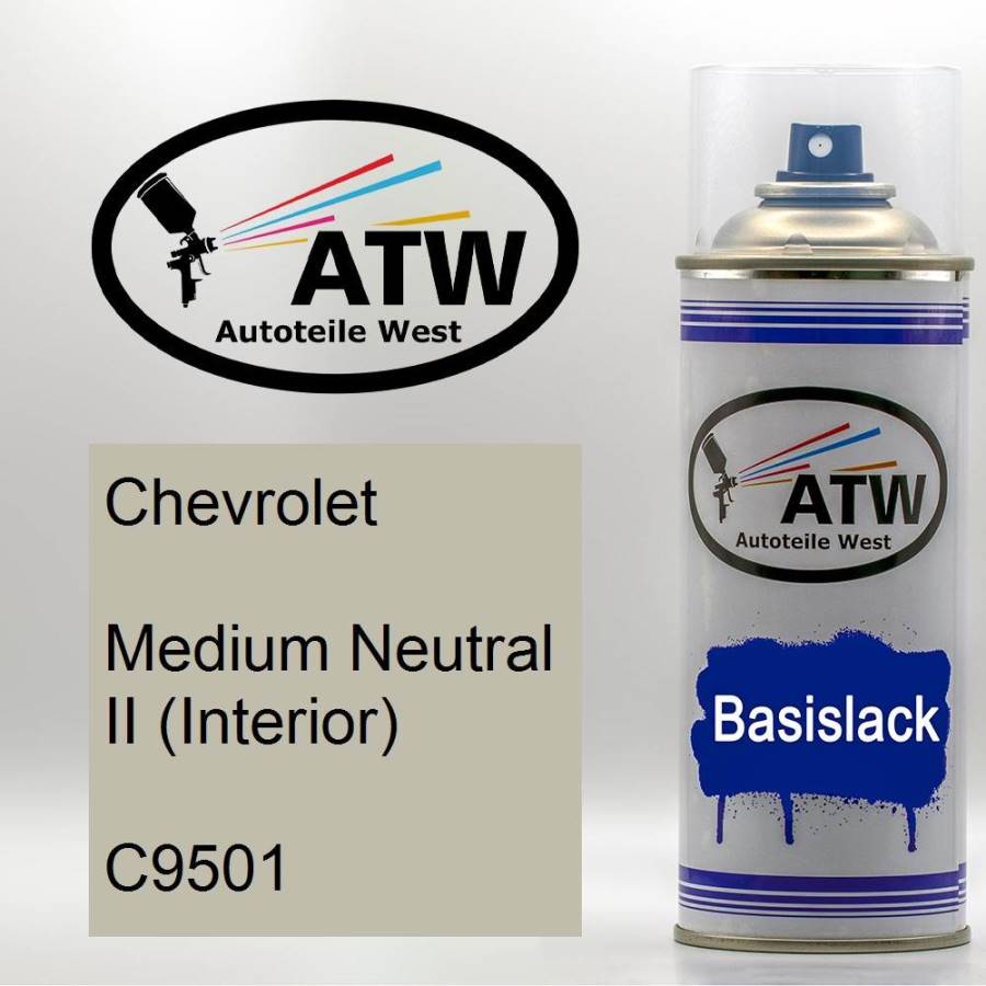 Chevrolet, Medium Neutral II (Interior), C9501: 400ml Sprühdose, von ATW Autoteile West.